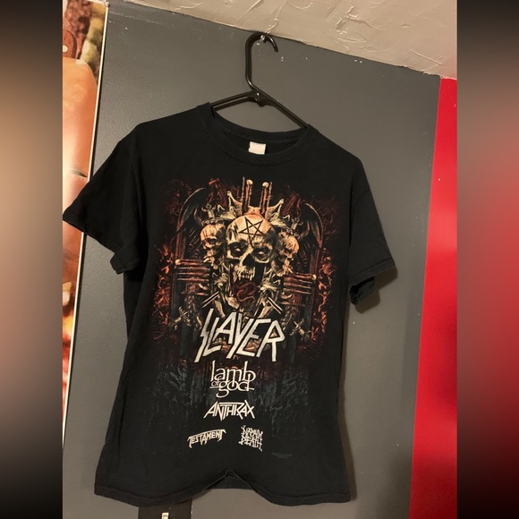 RARE Slayer Lamb of god Testament Anthrax band shirt - Picture 1 of 4